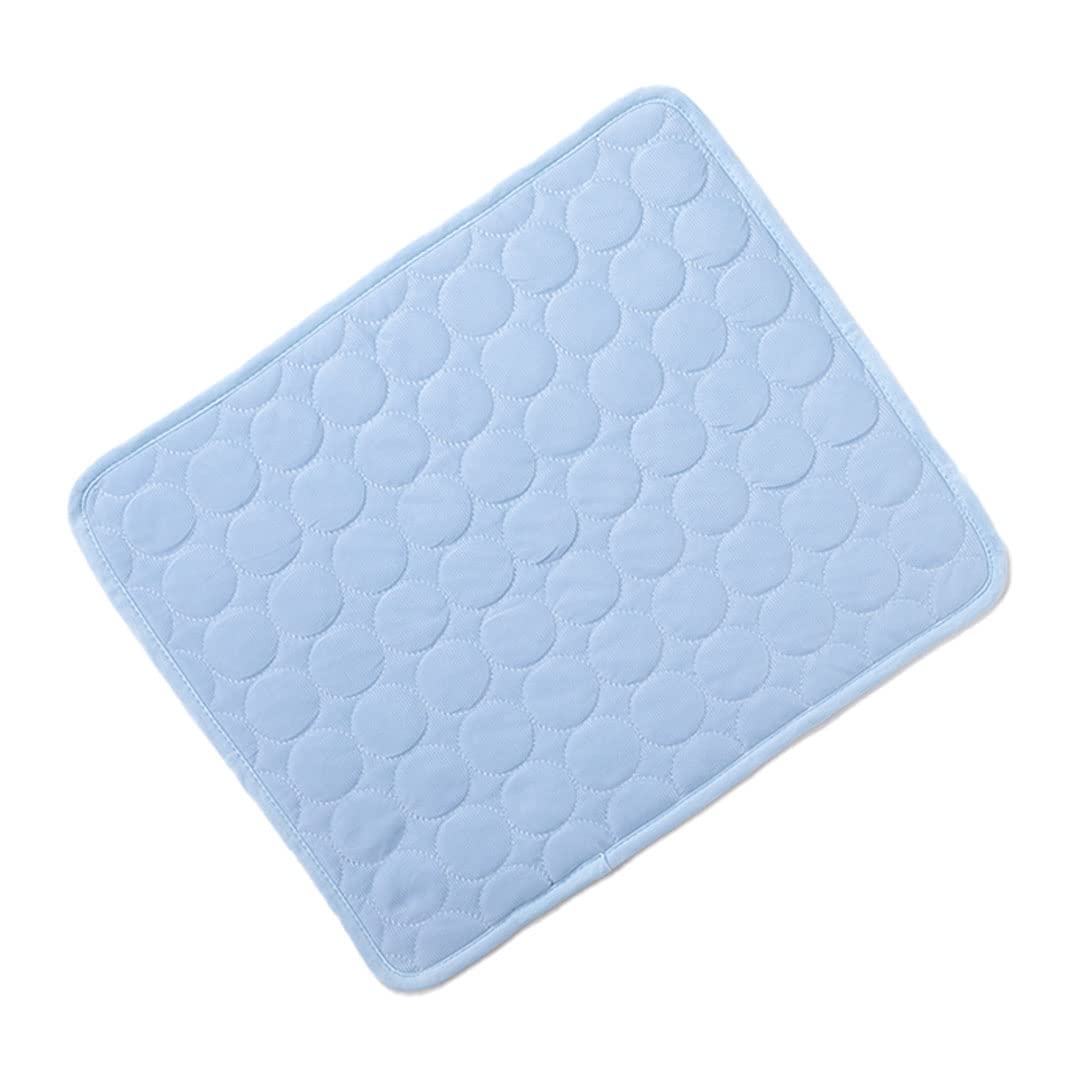Kuber Industries Rectangular Dog & Cat Bed|Premium Cool Ice Silk with Polyester with Bottom Mesh|Multi-Utility Self-Cooling Pad for Dog & Cat|Light-Weight & Durable Dog Bed|ZQCJ001LB-XL|Light Blue