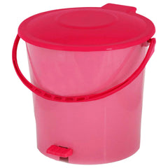 Kuber Industries Plastic Pedal Dustbin, Trashbin, Wastebin For Kitchen, Bathroom, Office Use With Handle, 5 Liter (Pink & Red)-47KM0904
