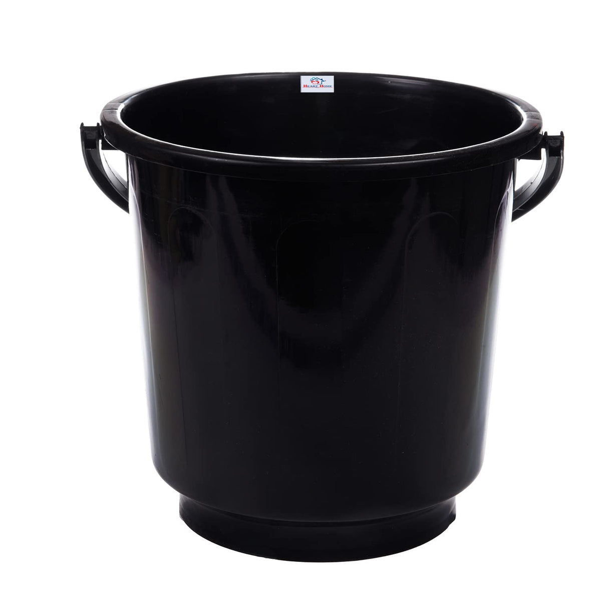 Heart Home Bucket|Plastic Bucket for Bathroom|Bucket for Bathing|Unbreakable Bucket with Handle|16 Liter (Black)