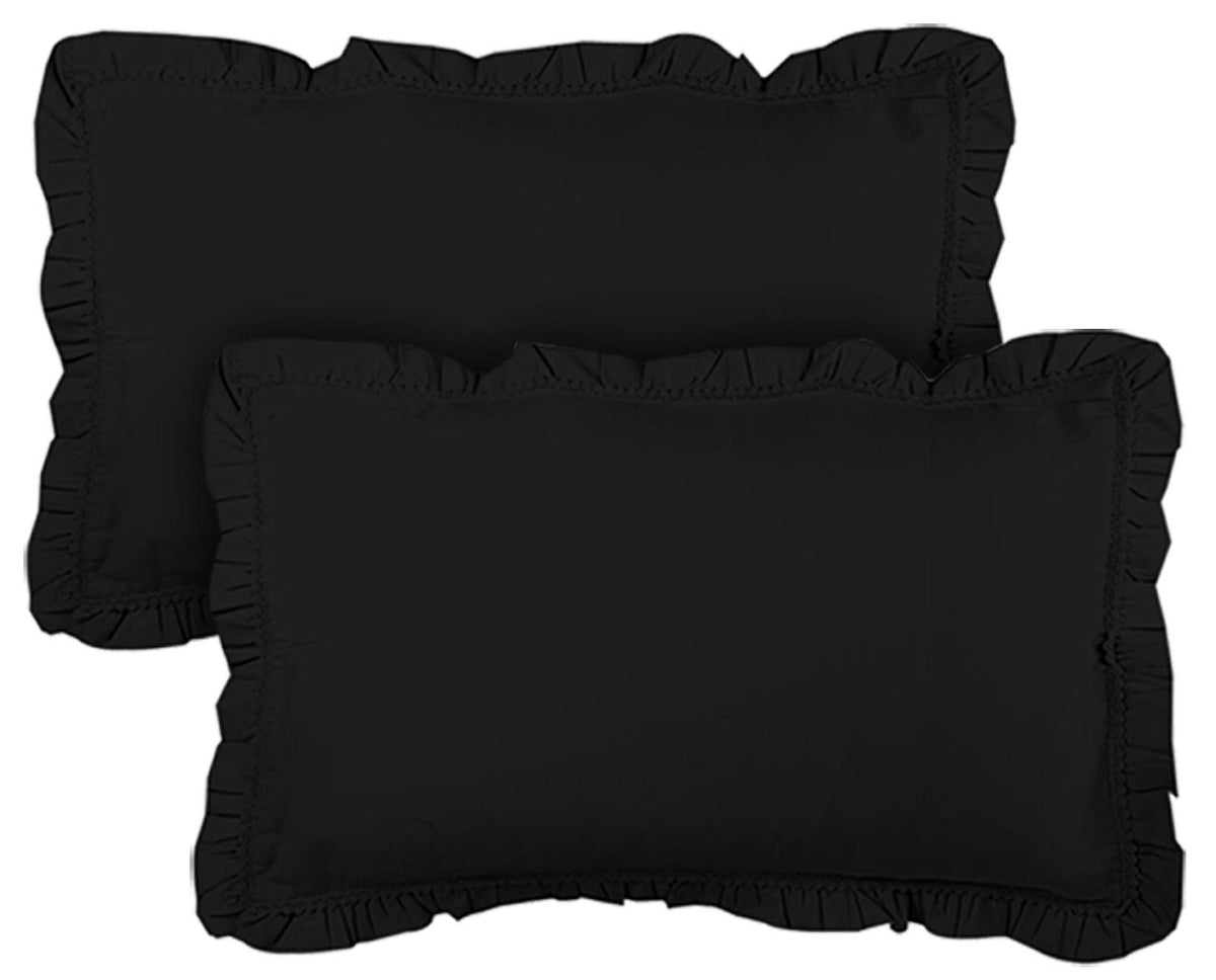 Kuber Industries 2 Piece Cotton Pillow Cover Set-18 x27 (Black) Luxury Pillow Covers-KUBMART03196_KUBMART03196