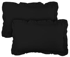 Kuber Industries 2 Piece Cotton Pillow Cover Set-18 x27 (Black) Luxury Pillow Covers-KUBMART03196_KUBMART03196
