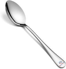 Heart Home 6 Piece Stainless Steel Mercury Tea Spoon Table Spoon Set (Silver)-KUBMART15674, Pack of 6