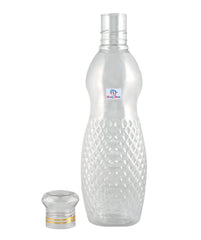 Heart Home Plastic Crystal Design Water Bottle for Home & Traveling, 1Ltr. Set of 6 (Transparent) 54HH4302.
