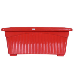 Heart Home Rectangular Jupiter Plastic Window Pot|Flower Planter for Home & Balcony,Garden 14 Inches Pack of 2 (Red)