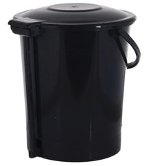 Kuber Industries Plastic Pedal Dustbin/Wastebin With Handle, 10 Liter- Pack of 2 (Black & Blue)-47KM0955