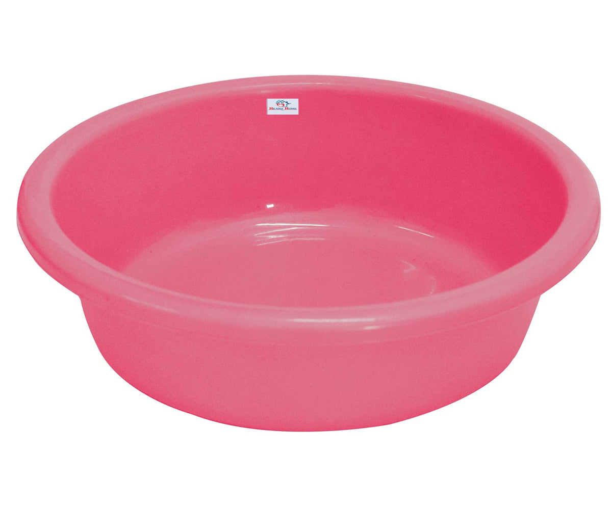 Heart Home Multiuses Plastic Knead Dough Basket/Basin Bowl For Home & Kitchen 6 Ltr (Pink) 52HH3820