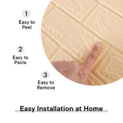 Kuber Industries Foam Brick Pattern 3D Wallpaper for Walls | Soft PE Foam| Easy to Peel, Stick & Remove DIY Wallpaper | Suitable on All Walls | Pack of 2 Sheets, 70 cm X 77 cm