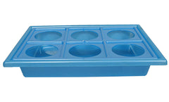 Kuber Industries Plastic 6 Slots Glass Holder Tray (Blue)