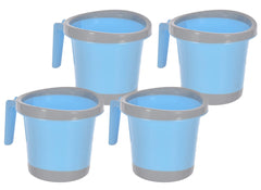 Kuber Industries Plastic Bathroom Mug 1 Litre Pack of 4 (Blue)-46KM0253