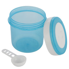 Kuber Industries Containers Set for Kitchen|BPA-Free Plastic 350 ML Storage Containers Set with Spoon for Kitchen|Pack of 6 (Sky Blue)