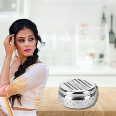 Kuber Industries Stainless Steel Grater with Storage|Stainless Steel, Multifunctional Use & Refrigerator Safe|Light Weight & Durable|Cheese,Carrot & Coconut Grater Lid with Ventilated Box