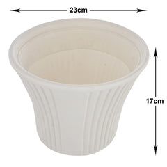 Heart Home Sunshine Flower Pot|Durable Plastic Flower Pots|Planters for Home Décor|Garden|Living Room|Balcony|8 Inch (White)