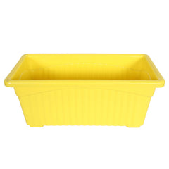 Kuber Industries Rectangular Jupiter Plastic Window Pot|Flower Planter for Home & Balcony,Garden 14 Inches Pack of 3 (Yellow)
