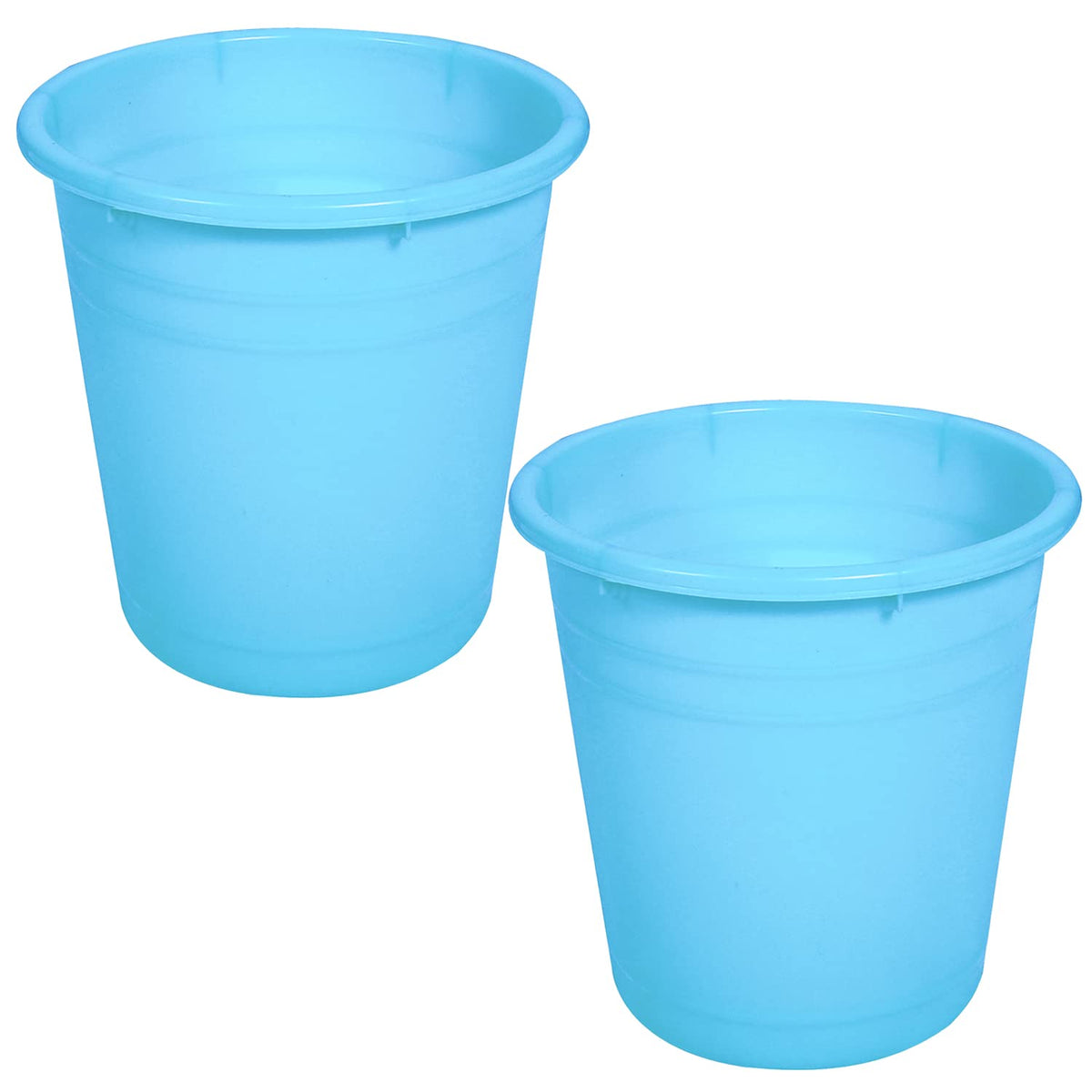 Kuber Industries Plastic Dustbin|Portable Garbage Basket & Round Trash Can for Home,Kitchen,Office,College,10 Ltr,Pack of 2 (Sky Blue)