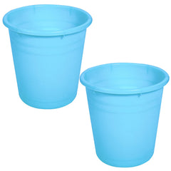 Kuber Industries Plastic Dustbin|Portable Garbage Basket & Round Trash Can for Home,Kitchen,Office,College,10 Ltr,Pack of 2 (Sky Blue)