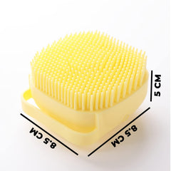 Kuber Industries Dog Brush with Shampoo Container|Cat & Dog Bath Brush for Bathing|Exfoliating|Scrubbing|Massaging & Relaxing|Soft Silicone|Suitable for All Pets|PT230Y|Yellow