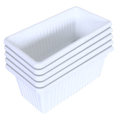 Kuber Industries Rectangular Jupiter Plastic Window Pot|Flower Planter for Home & Balcony,Garden 14 Inches Pack of 5 (White)