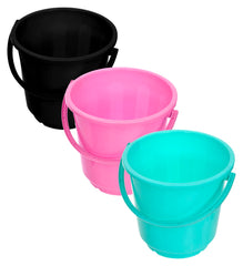 Heart Home Bucket|Plastic Bucket for Bathroom|Bucket for Bathing|Unbreakable Bucket with Handle|16 Liter|Pack of 3 (Multicolor)