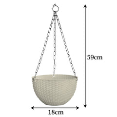 Kuber Industries Plastic Hanging Flower Pot for Balcony & Railing Set of 5 (Multicolour) 53KM3854
