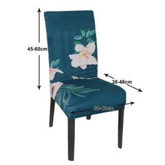 Heart Home Floral Print Elastic Stretchable Polyester Chair Cover for Home, Office, Hotels, Wedding Banquet (Green) 54HH4327.
