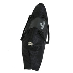 Kuber Industries Multiuses Designer Rexine Shopping Bags/Grocery Bag for Carry Grocery, Fruits, Vegetable with Handles (Black) 52KM3988
