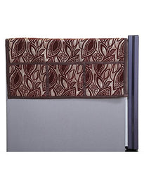 Kuber Industries Leaf Design Combo PVC 3 Pieces Fridge Mats, 2 Piece Handle Cover and 1 Piece Fridge Top Cover(Maroon)
