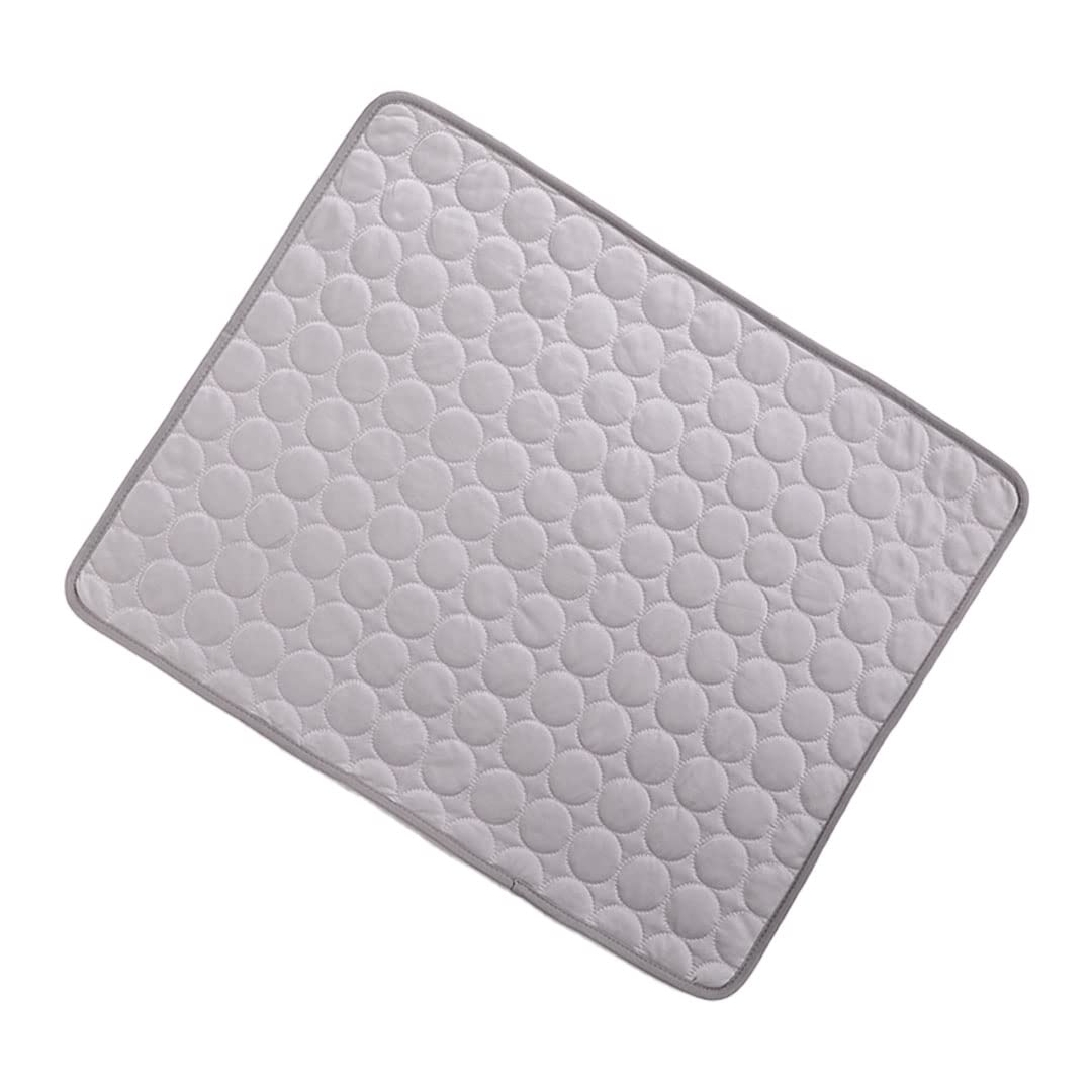 Urbane Home Rectangular Dog & Cat Bed|Premium Cool Ice Silk with Polyester With Bottom Mesh|Multi-Utility Self-Cooling Pad For Dog & Cat|Light-weight & Durable Dog Bed|ZQCJ001G-XL|Grey
