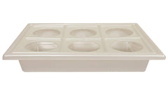 Heart Home Plastic 6 Slots Glass Holder Tray-Pack of 2 (Blue & White), Standard