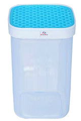 Heart Home Check Deisgn Lid Food Grade BPA Free Plastic Kitchen Container Set,2000ml, Set of 9 (Blue)
