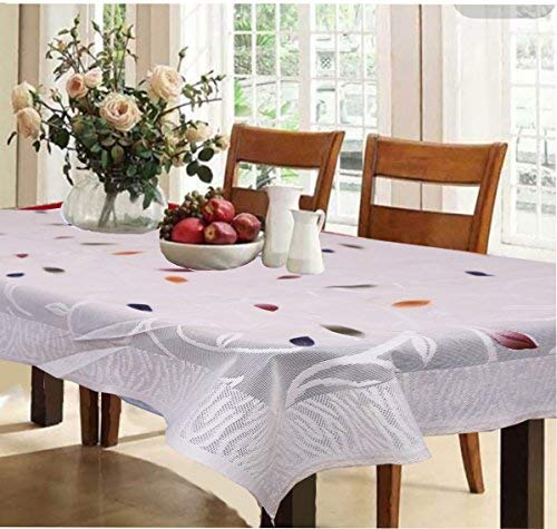 Kuber Industries Cotton 6 Seater Dining Table Cover - Cream