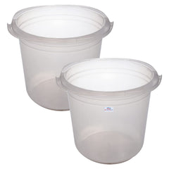 Heart Home Bucket|Plastic Bucket for Bathroom|Bucket for Bathing|Unbreakable Bucket with Handle|18 Liter|Pack of 2 (Transparent)
