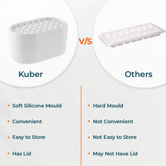 Kuber Industries Nail Press 2-Layer Ice Box|Flexible Ice Cube Tray|White