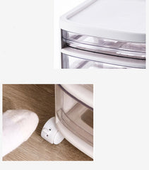 Kuber Industries 4 Layer Cosmetic Cabinet with Trolley|4-Tier Rolling Cart Storage Organizer|Shelf Stand With Drawer|White