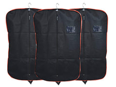 Kuber Industries Blazer/Suit Cover|Easily Foldable & Non Woven Fabric|Bag with Zipper Closure|Cloth Organizer for Dust Proof Jacket, Set of 3 Pcs (Black)