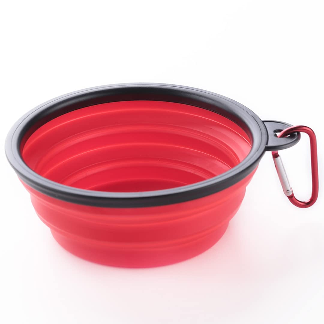 Kuber Industries Dog Food Bowl|Portable & Collapsible Cat & Dog Bowl|Reusable,Durable,Travel-Friendly|Easy to Store Pet Bowls|Perfect Dog Accessories for Indoor & Outdoor Use|LS198R|Red