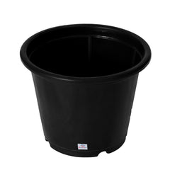 Heart Home Durable Plastic Flower Pot|Gamla with Drain Holes for Indoor Home Decor & Outdoor Balcony,Garden,6"x5",Pack of 10 (Black)