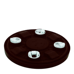 Heart Home Unbreakable Plastic Round Shape Gas Cylinder Stand |Cylinder Trolley with Wheels,Pack of 2 (Brown)