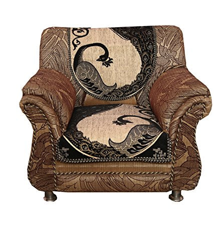 Kuber Industries 6 Piece Cotton Sofa Cover Set - Black