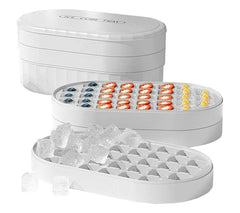 Kuber Industries Ice Box with 36 Compartments|Ice Cube Tray with Soft Bottom| White