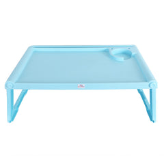 Kuber Industries Laptop Table with Cup Holder|Foldable Study Table|Mac Holder|Portable Plastic Breakfast Table|Desk for Bed & Non-Slip Legs (Mint Green)