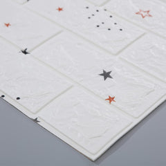 Kuber Industries Foam Brick Pattern 3D Wallpaper for Walls | Soft PE Foam | Easy to Peel, Stick & Remove DIY Wallpaper | Suitable on All Walls | Pack of 5 Sheets, 70 cm X 70 cm