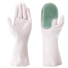 Kuber Industries Multi-Purpose Silicon Gloves For Kitchen Cleaning, Pet Grooming & Gardening|Reusable Gardening Gloves|Heat Resistant For Better Protection|Green,Pack of4