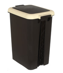 Heart Home 6.5 Ltr Plastic Push & Pedale Dustbin For Home, Kitchen, Office And Bathroom Garbage With Lid (Black & Cream)