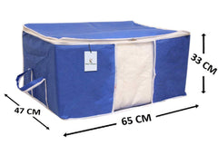 Kuber Industries 6 Piece Non Woven Underbed Storage Organiser Set, Extra Large, Royal Blue (CTSN055)