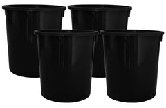 Heart Home Plastic Open Dustbin, Trash Bin, Garbage Bin, Waste Bin, 5Ltr.- Pack of 4 (Black)-47HH01036