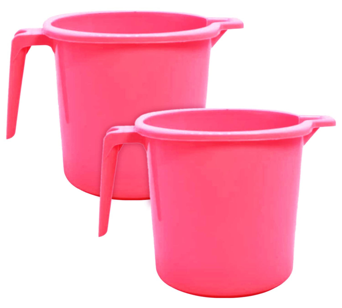 Kuber Industries Square Large Plastic Bathroom Mug, 2 Litre- Pack of 2 (Pink)-50KM0831