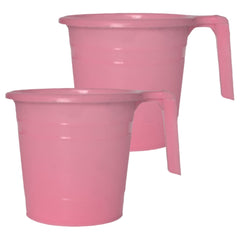 Heart Home Plastic Bathroom Mug, 2 Litre- Pack of 2 (Pink)-50HH0867