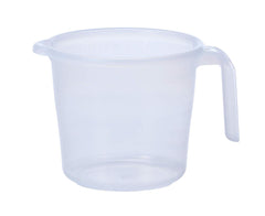 Kuber Industries Virgin Plastic 6 Pieces Transparent Bathroom Mug with Measurement,1100 ml (White)