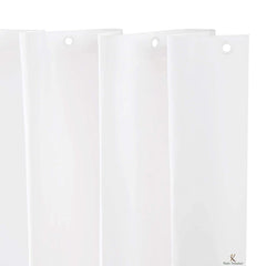 Kuber Industries Heavy Duty PVC Shower Curtain Liner with Hooks|Waterproof PVC & 8 Hooks|Size 203 x 178 CM (White)