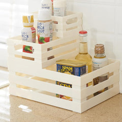 Kuber Industries Multipurpose Portable Large Storage Basket|Box For Storage Without Lid (Beige)